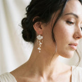 Irena Floral Bridal Earrings with Pearls - Treasures by Agnes