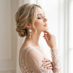 Irena Floral Bridal Earrings with Pearls - Treasures by Agnes