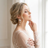 Irena Floral Bridal Earrings with Pearls - Treasures by Agnes