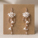 Irena Floral Bridal Earrings with Pearls - Treasures by Agnes