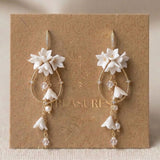 Irena Floral Bridal Earrings with Pearls - Treasures by Agnes
