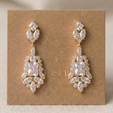 Jade Rose Gold Bridal Drop Earrings