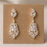 Jade Rose Gold Bridal Drop Earrings - Treasures by Agnes