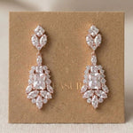 Jade Rose Gold Bridal Drop Earrings - Treasures by Agnes