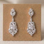 Jade Rose Gold Bridal Drop Earrings - Treasures by Agnes