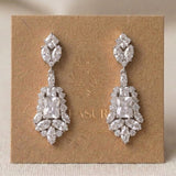 Jade Rose Gold Bridal Drop Earrings