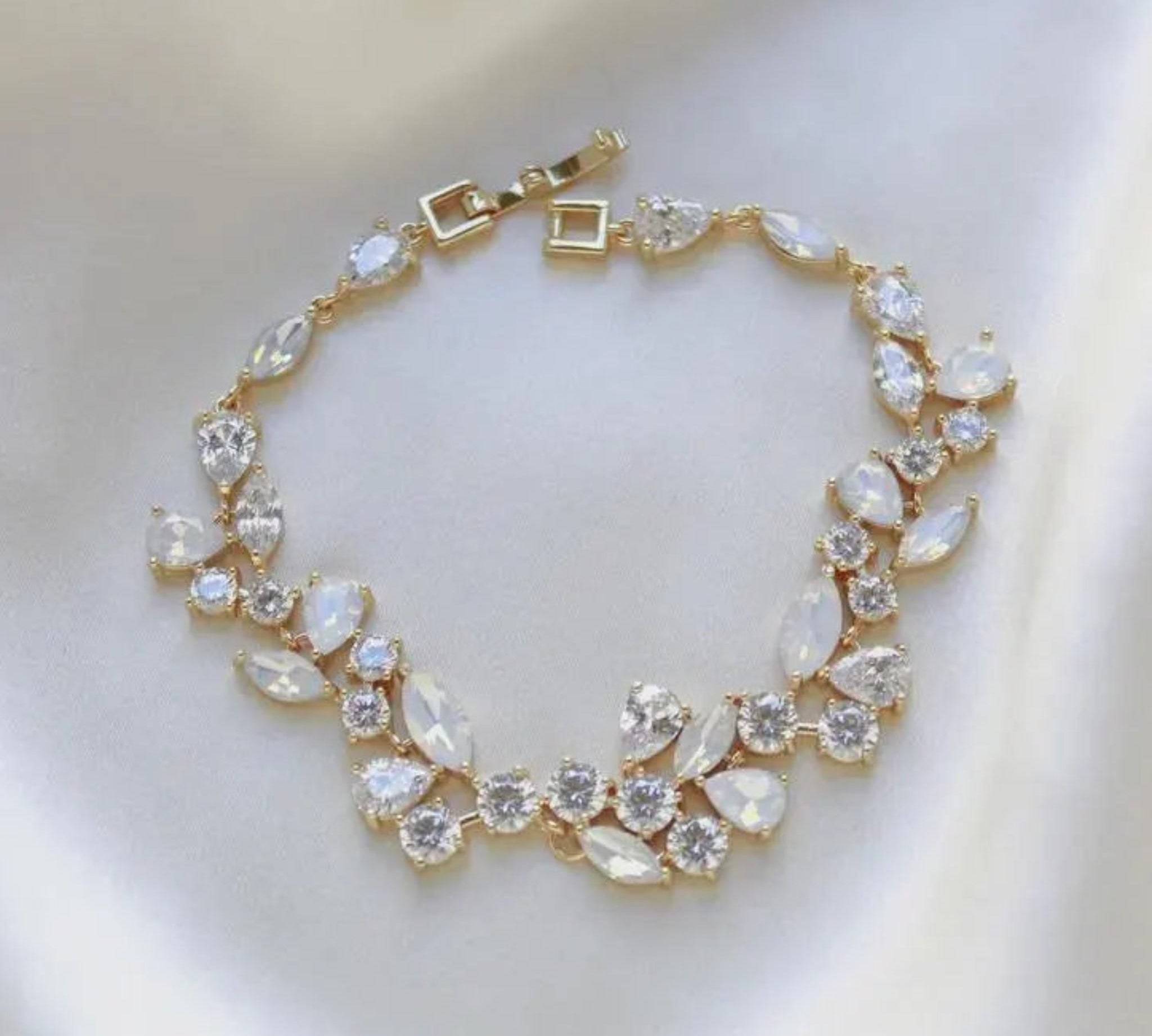 Jamie Rose Gold CZ Bridal Bracelet - Treasures by Agnes