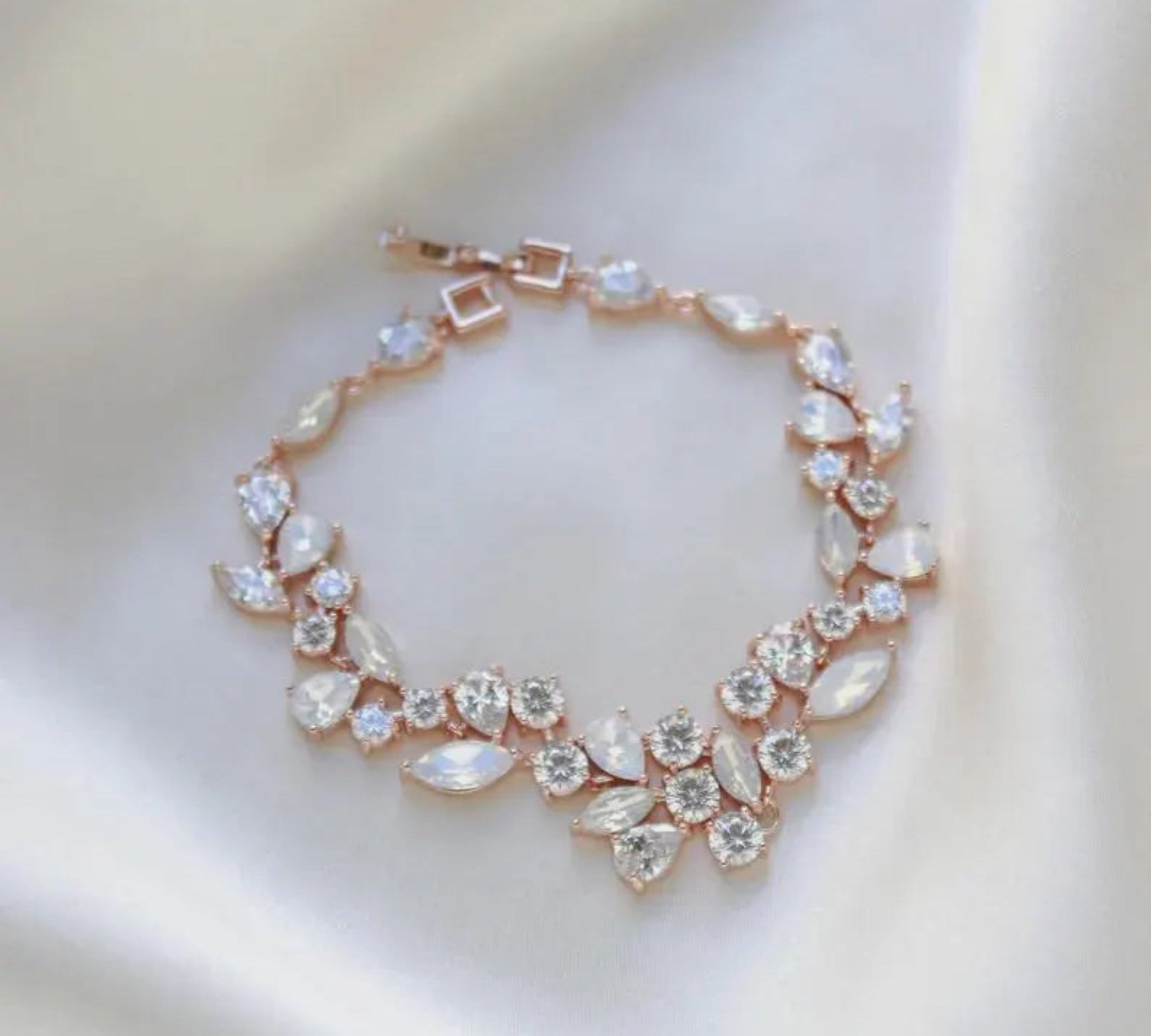 Jamie Rose Gold CZ Bridal Bracelet - Treasures by Agnes