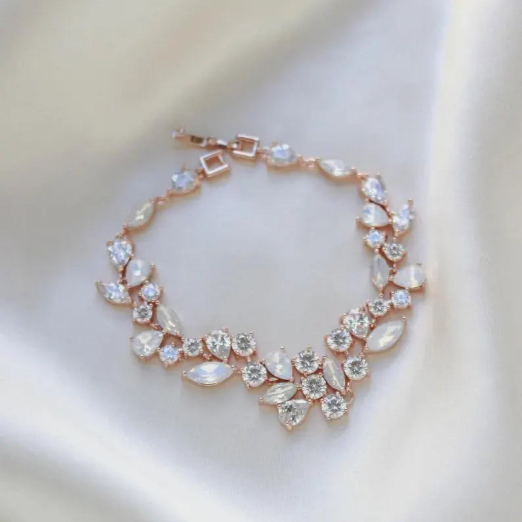 Jamie Rose Gold CZ Bridal Bracelet - Treasures by Agnes