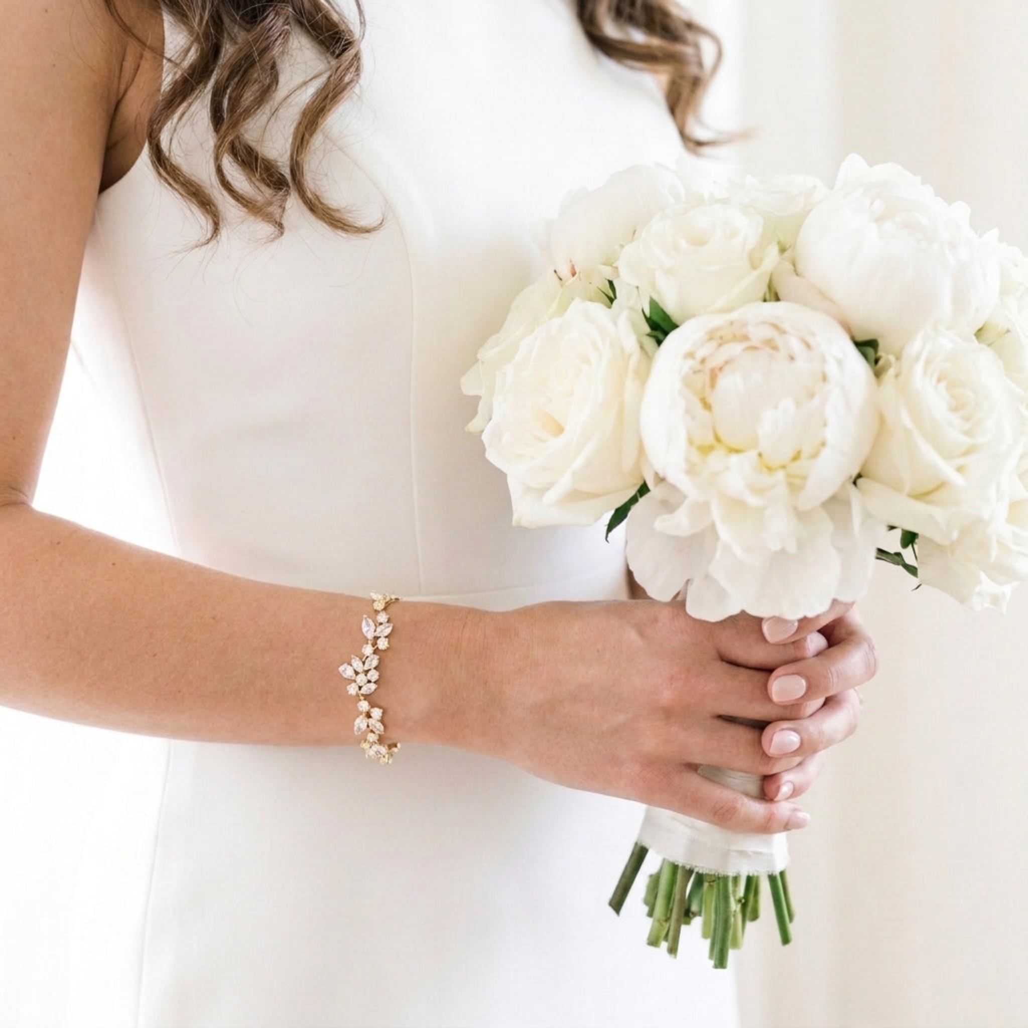 Jamie Rose Gold CZ Bridal Bracelet - Treasures by Agnes