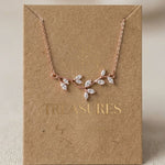Joy Dainty Rose Gold Swarovski Crystal Bridal Necklace - Treasures by Agnes