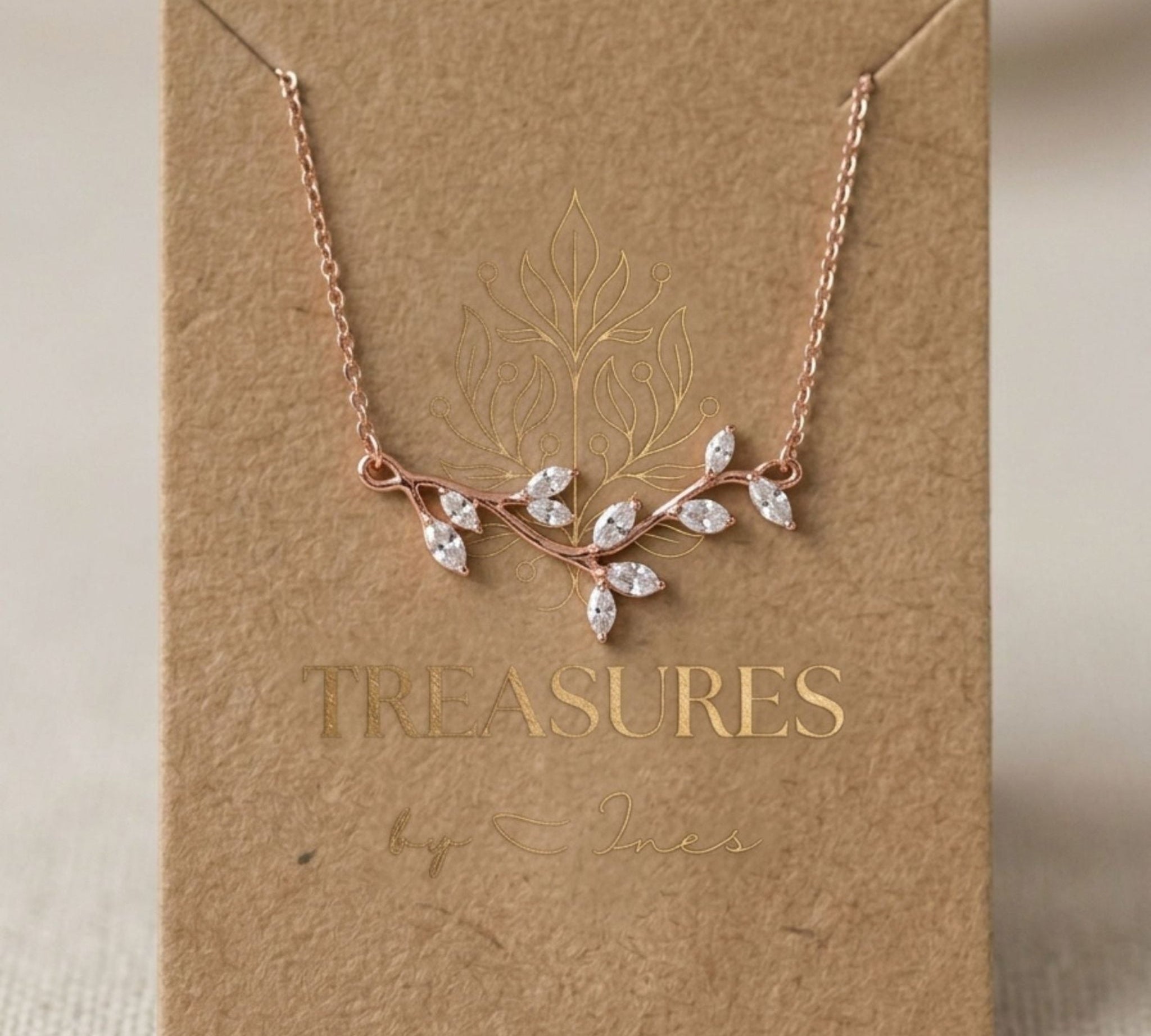 Joy Dainty Rose Gold Swarovski Crystal Bridal Necklace - Treasures by Agnes
