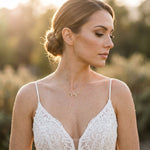 Joy Dainty Rose Gold Swarovski Crystal Bridal Necklace - Treasures by Agnes