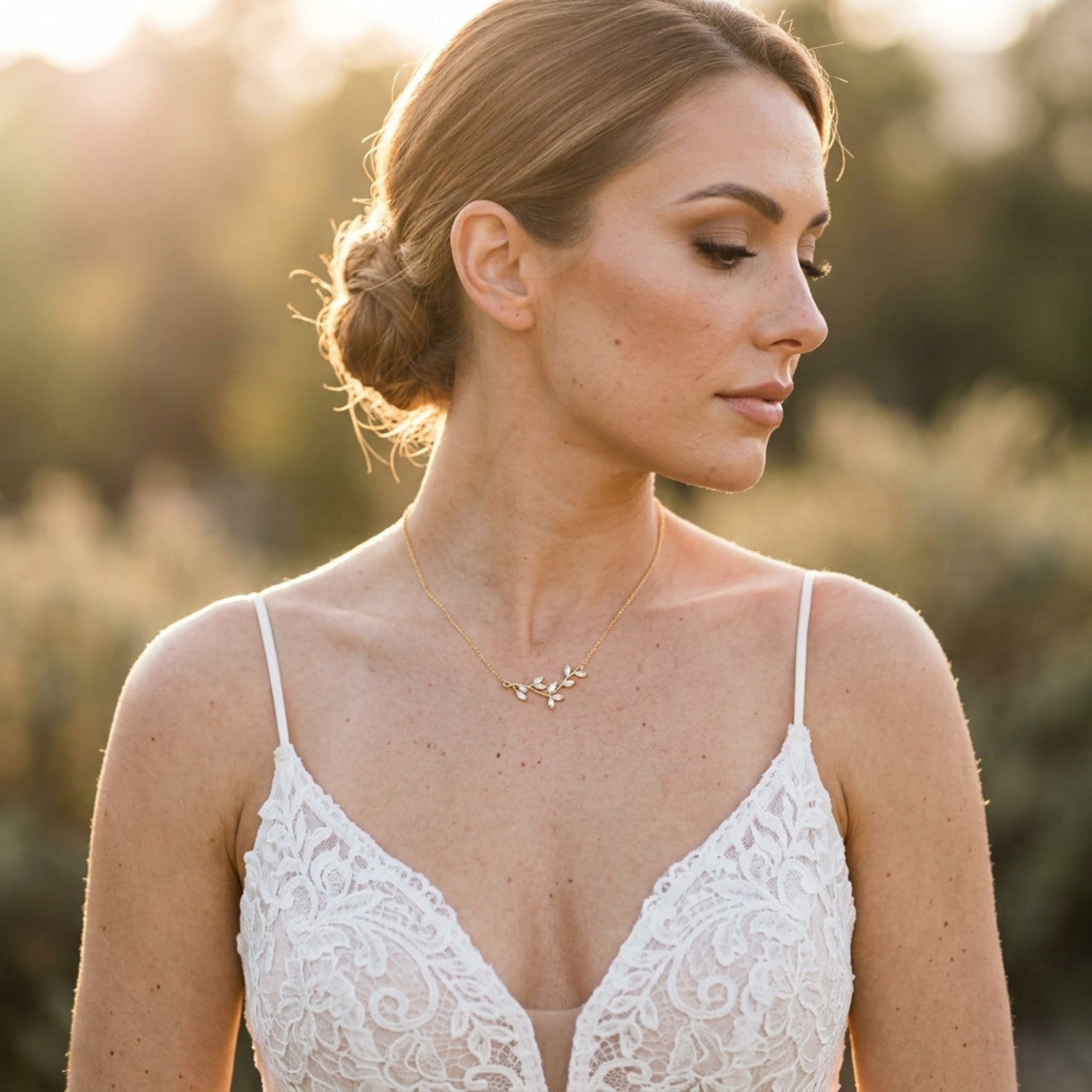 Joy Dainty Rose Gold Swarovski Crystal Bridal Necklace - Treasures by Agnes