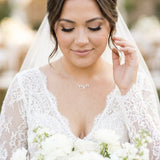 Joy Dainty Rose Gold Swarovski Crystal Bridal Necklace - Treasures by Agnes