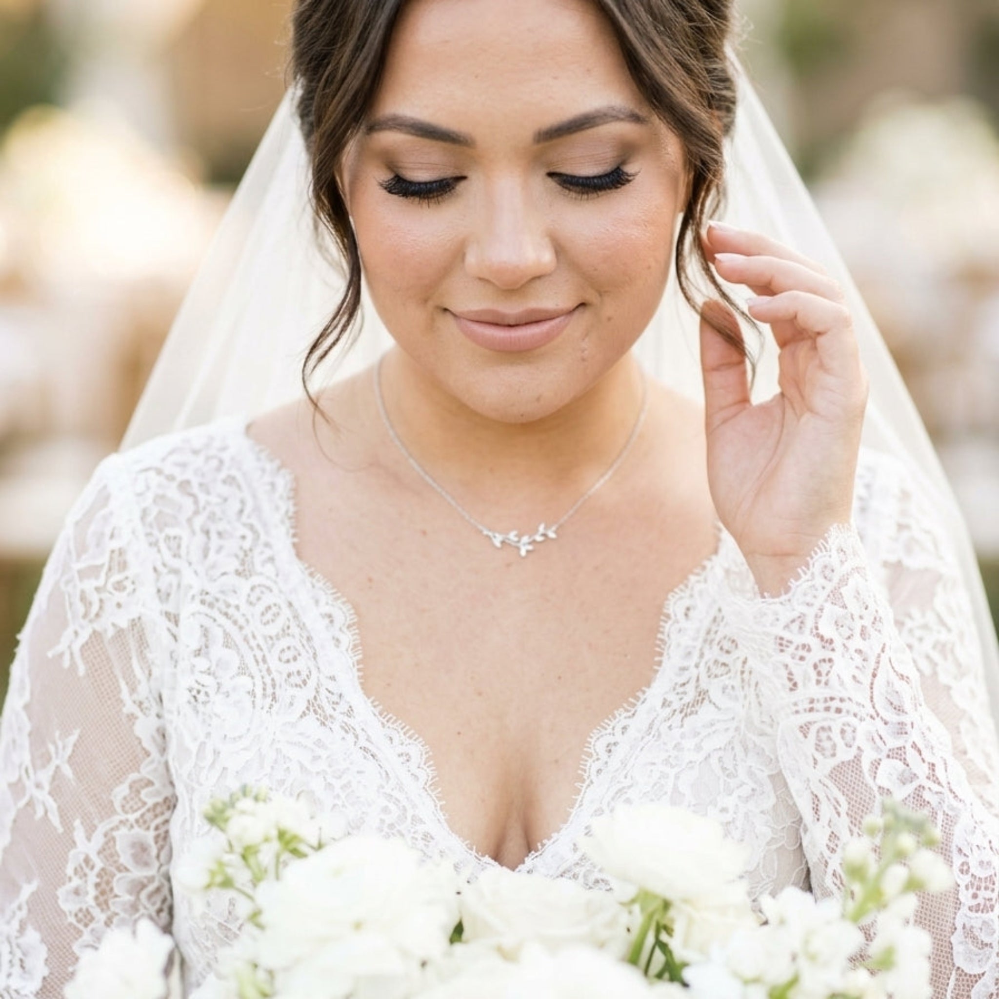Joy Dainty Rose Gold Swarovski Crystal Bridal Necklace - Treasures by Agnes