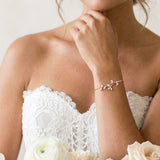 Joy Rose Gold Swarovski Crystal Bridal Bracelet - Treasures by Agnes