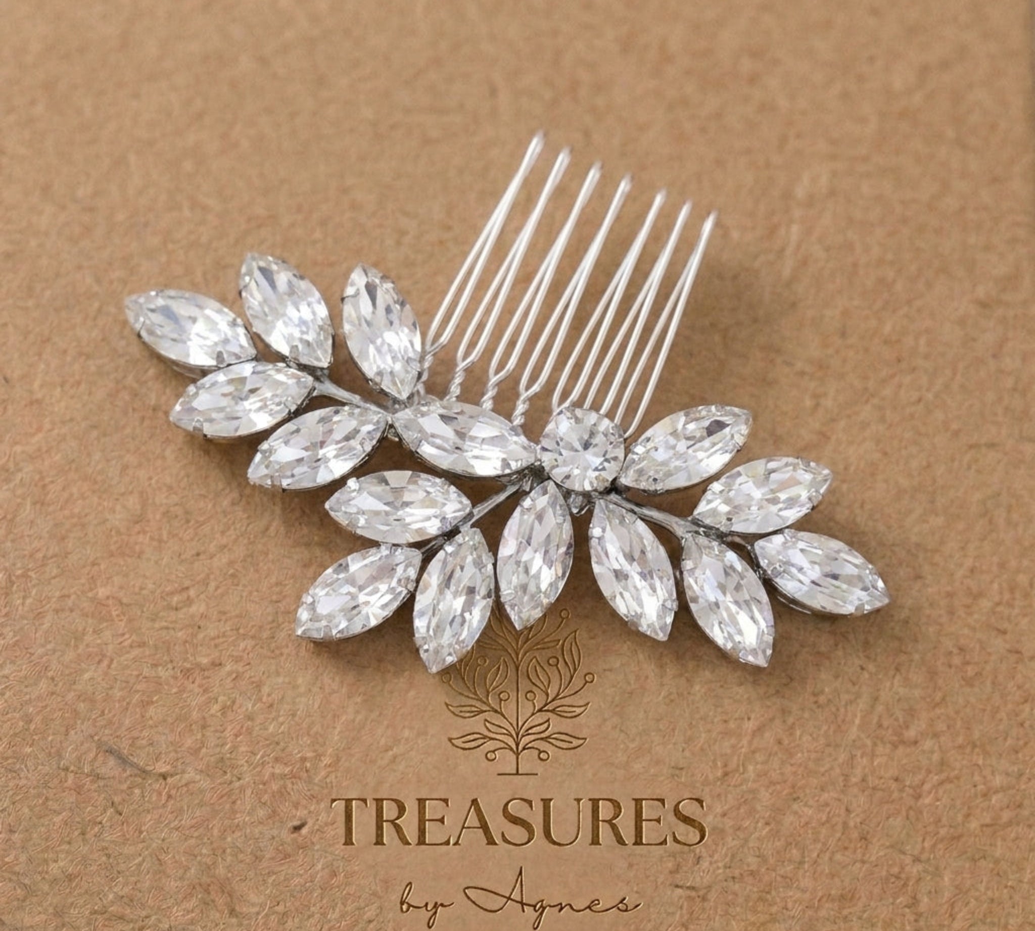 Juliette Swarovski Crystal Bridal Hair Comb - Treasures by Agnes