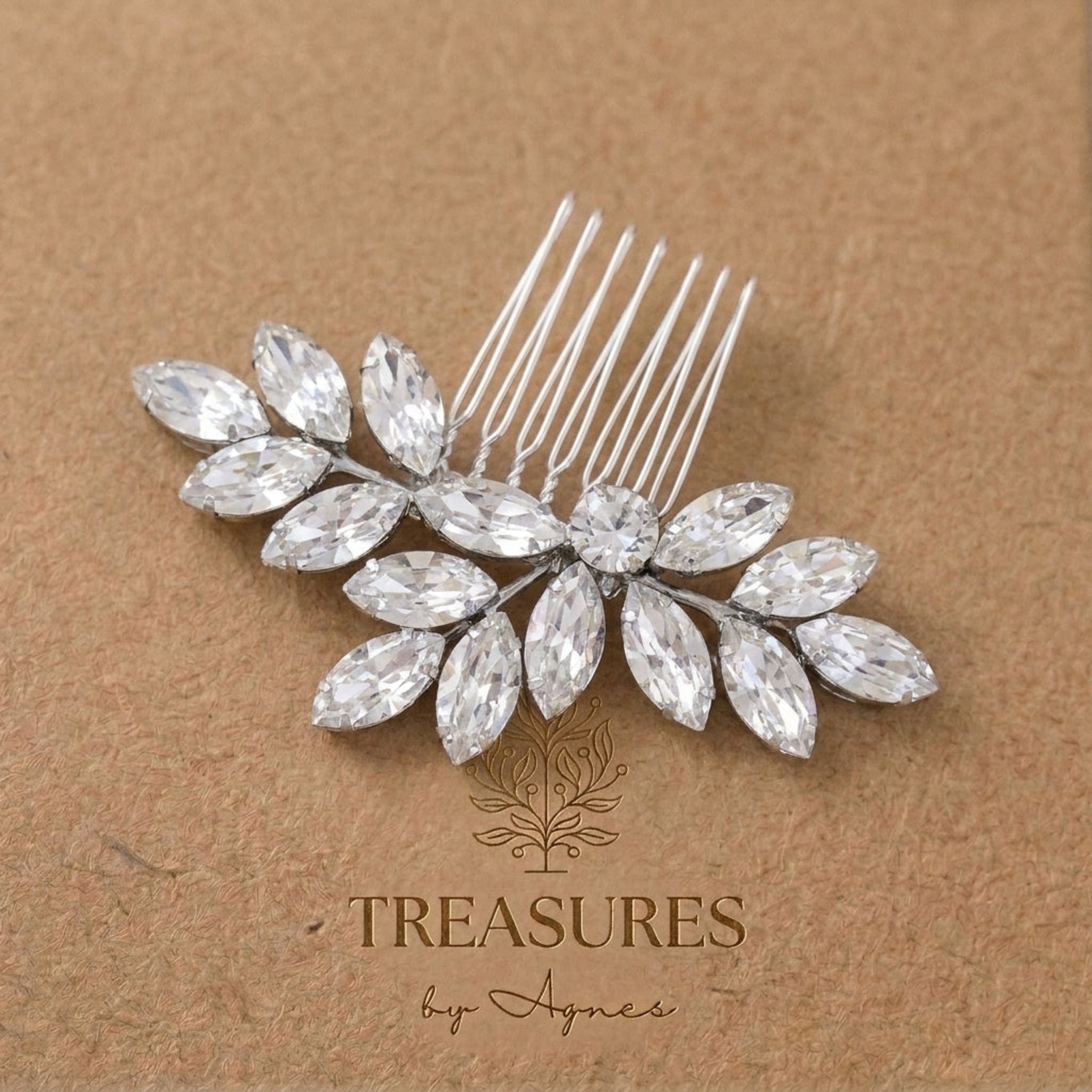Juliette Swarovski Crystal Bridal Hair Comb - Treasures by Agnes
