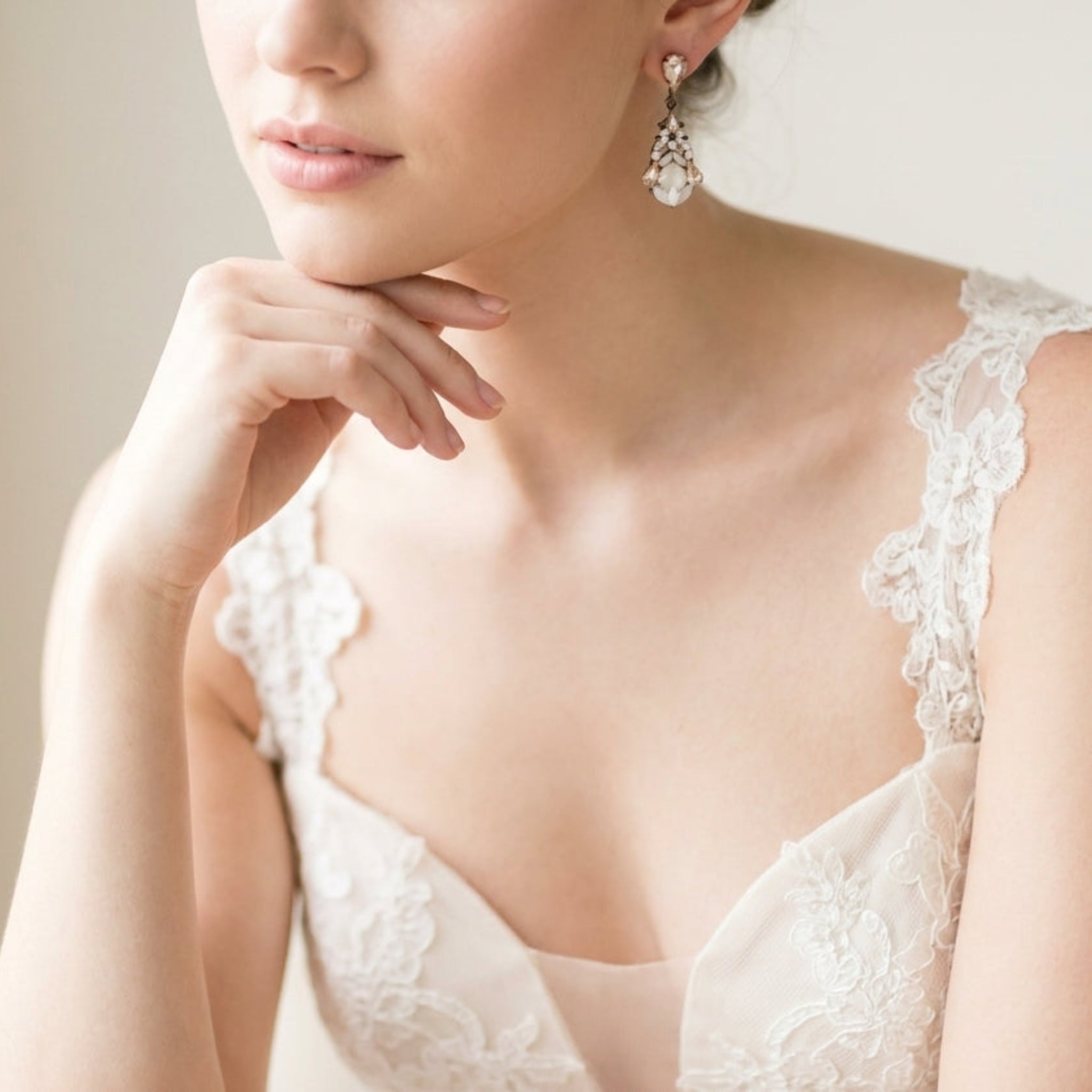 Kennedy Swarovski Crystal Bridal Earrings - Treasures by Agnes