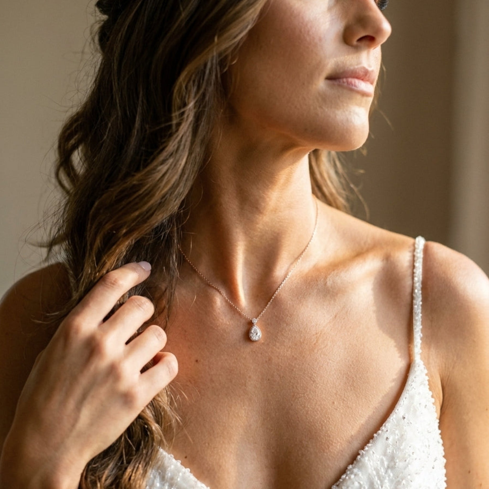 Khloe CZ Bridal Backdrop Necklace - Treasures by Agnes