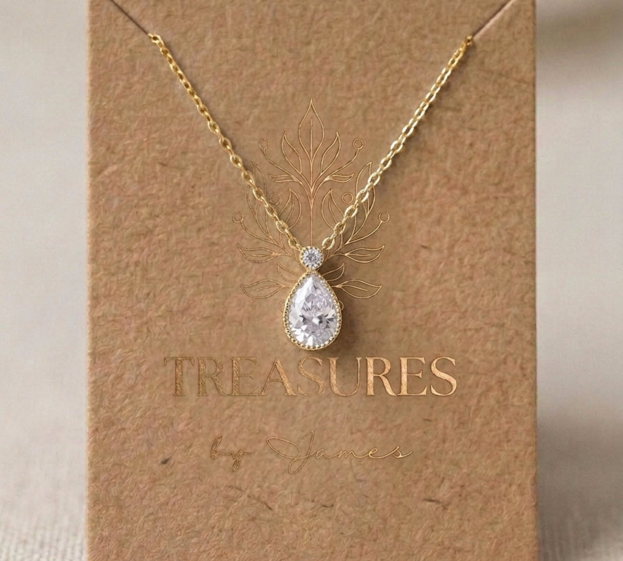 Khloe CZ Bridal Backdrop Necklace - Treasures by Agnes
