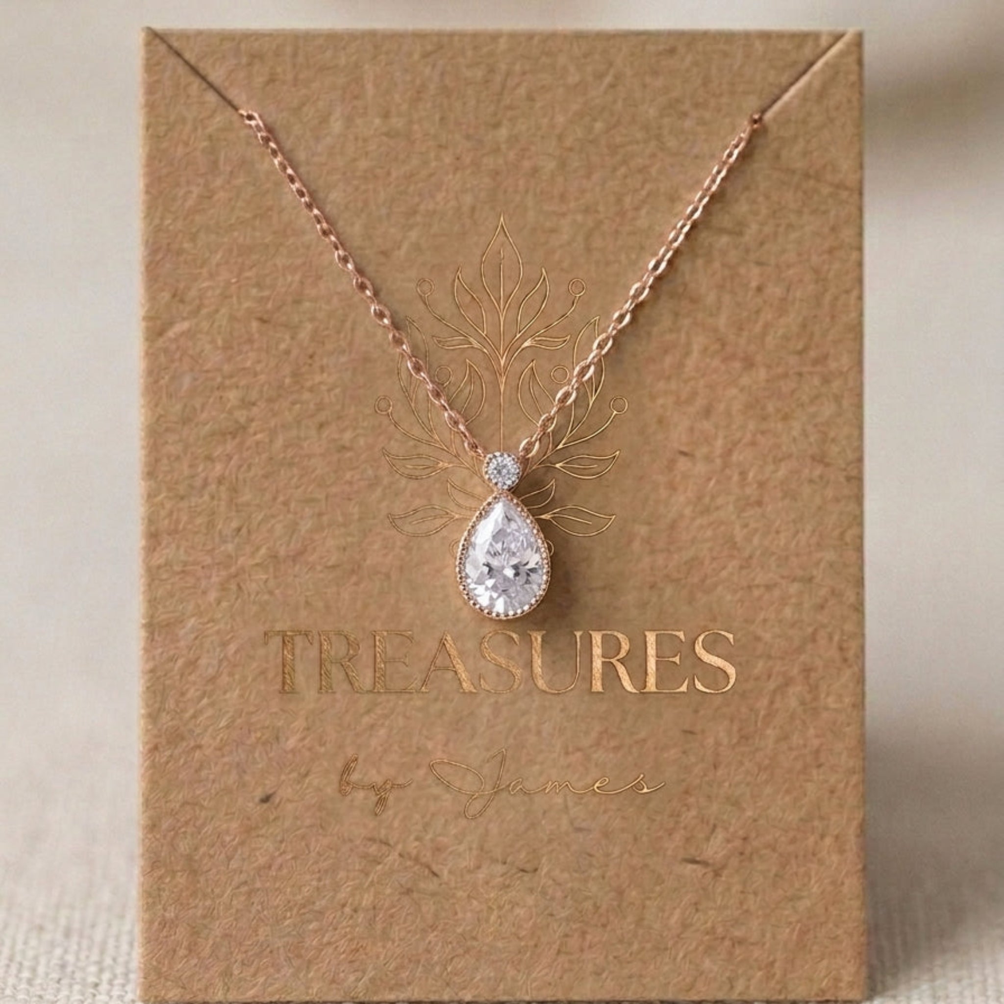 Khloe CZ Bridal Backdrop Necklace - Treasures by Agnes