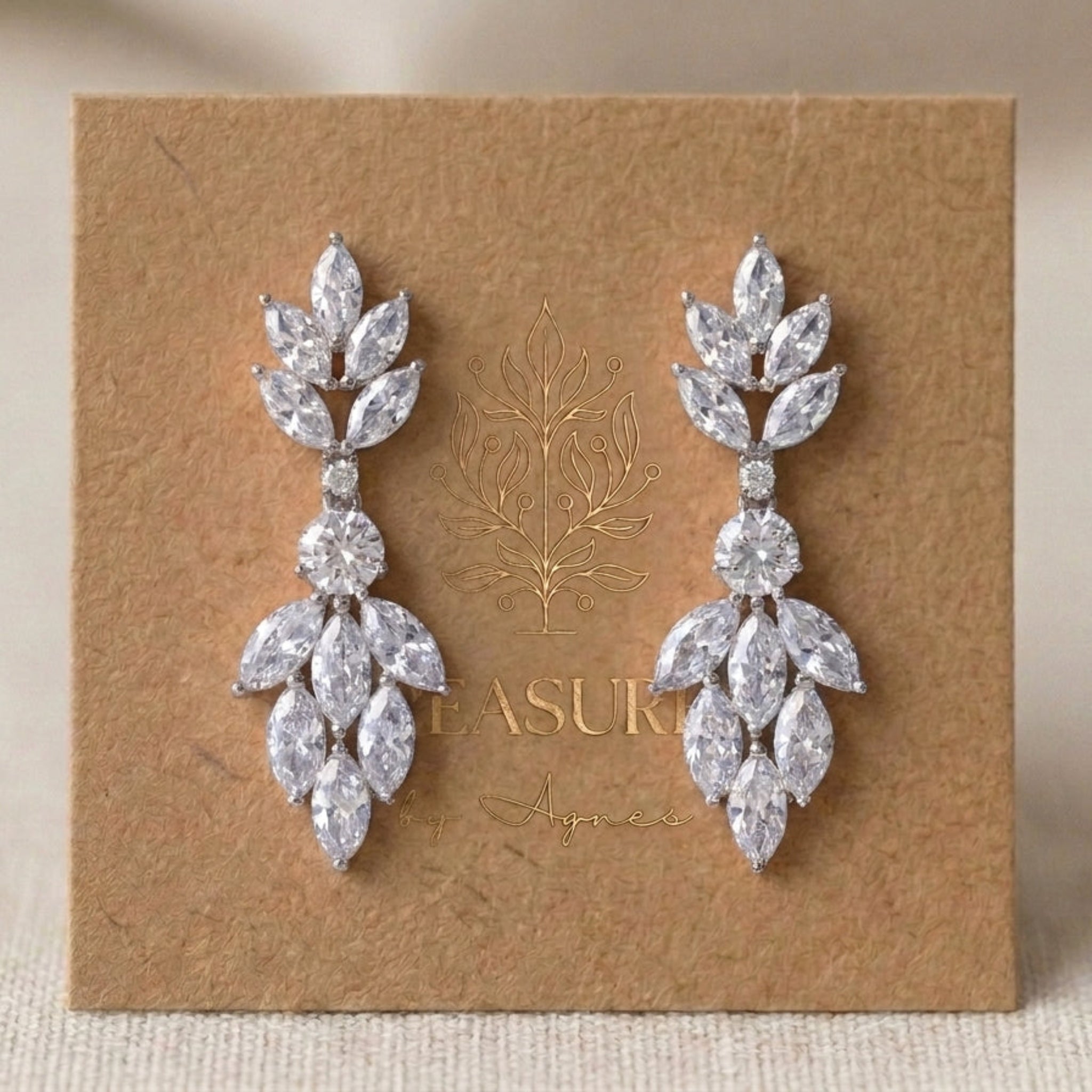 Kristen Dainty Rose Gold Bridal Earrings - Treasures by Agnes