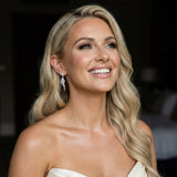 Leah CZ Leaf Drop Bridal Earrings - Treasures by Agnes