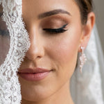 Leah CZ Leaf Drop Bridal Earrings - Treasures by Agnes