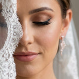 Leah CZ Leaf Drop Bridal Earrings - Treasures by Agnes