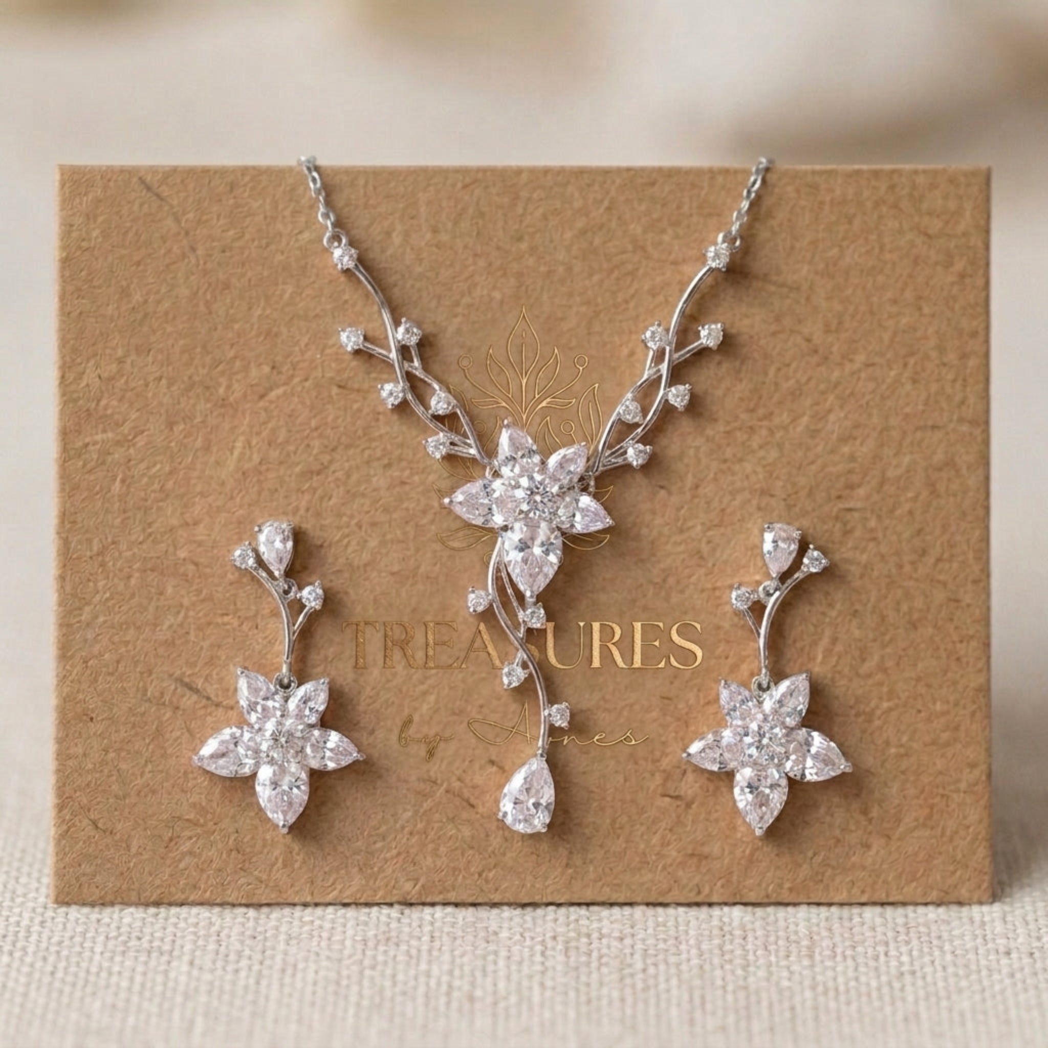 Lily Rose Gold CZ Bridal Jewelry Set - Treasures by Agnes