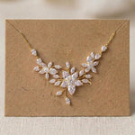 Lily Rose Gold CZ Bridal Necklace - Treasures by Agnes