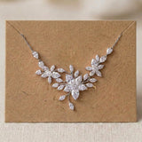 Lily Rose Gold CZ Bridal Necklace - Treasures by Agnes