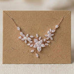 Lily Rose Gold CZ Bridal Necklace - Treasures by Agnes