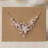 Lily Rose Gold CZ Bridal Necklace - Treasures by Agnes