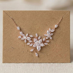Lily Rose Gold CZ Bridal Necklace - Treasures by Agnes