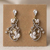 Lisa Swarovski Crystal & Pearl Bridal Earrings - Treasures by Agnes
