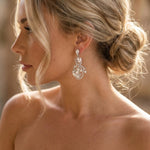 Lisa Swarovski Crystal & Pearl Bridal Earrings - Treasures by Agnes