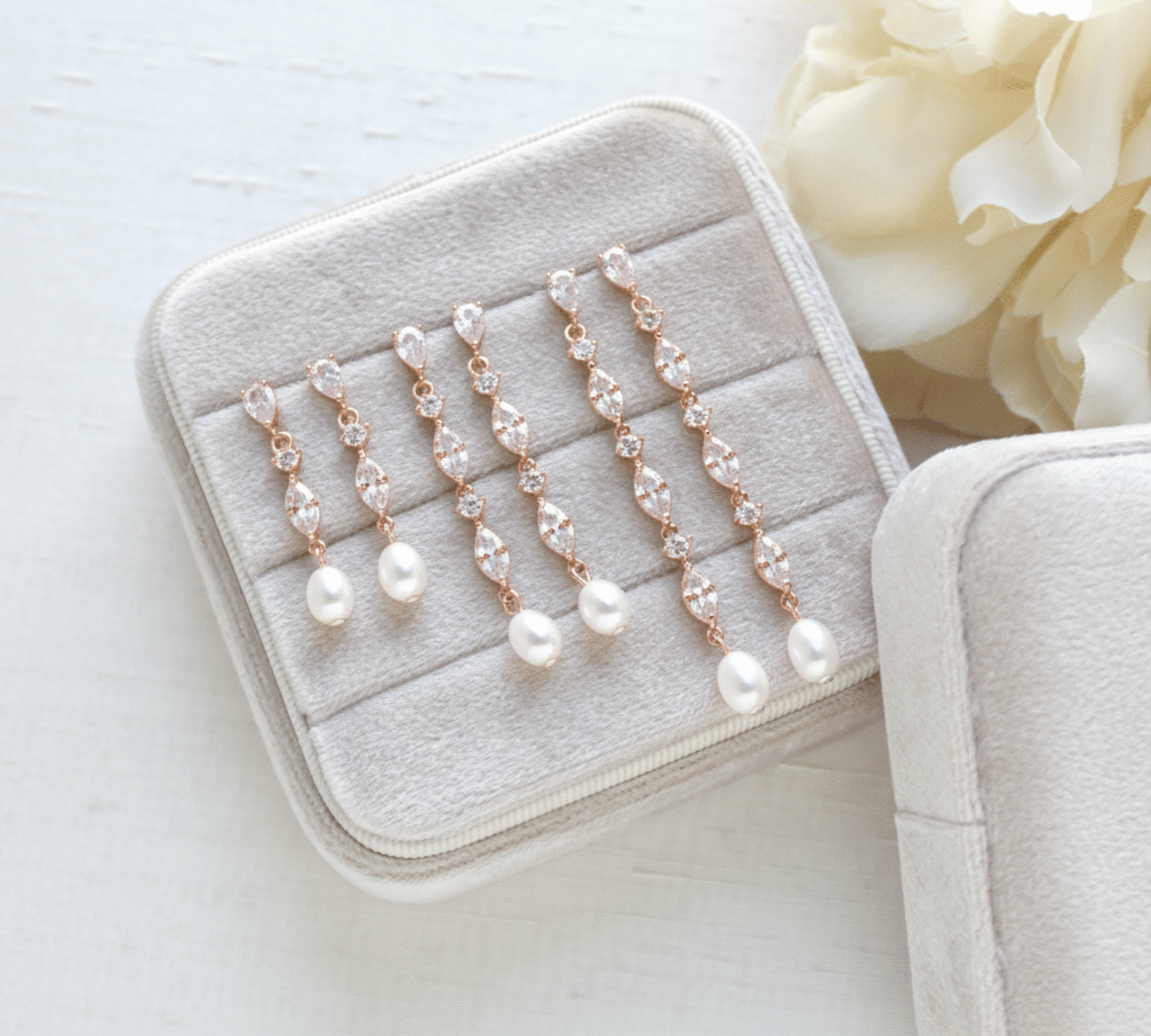 LIV Bridal Earrings with Pearl Drop - Treasures by Agnes