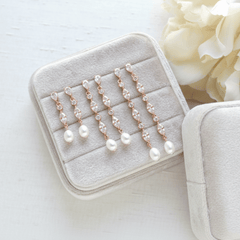 LIV Bridal Earrings with Pearl Drop - Treasures by Agnes