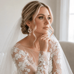 Lolita Gold Floral Swarovski Crystal & Pearl Bridal Earrings - Treasures by Agnes