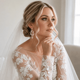 Lolita Gold Floral Swarovski Crystal & Pearl Bridal Earrings - Treasures by Agnes