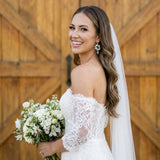 Lolita Gold Floral Swarovski Crystal & Pearl Bridal Earrings - Treasures by Agnes