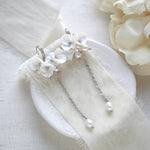 Long floral cluster bridal earrings - MEADOW - Treasures by Agnes
