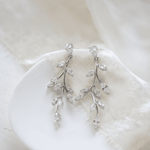 Long Rose gold Cubic Zirconia Bridal earrings - APRILLE - Treasures by Agnes