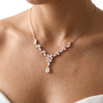 Magnolia Rose Gold CZ Bridal Necklace - Treasures by Agnes
