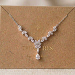Magnolia Rose Gold CZ Bridal Necklace - Treasures by Agnes
