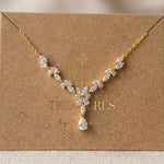 Magnolia Rose Gold CZ Bridal Necklace - Treasures by Agnes