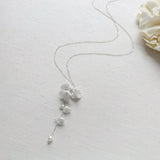 Meadow Floral Backdrop Necklace – Gold Filled Real Pearl Bridal Back Necklace - Treasures by Agnes
